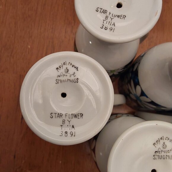 VINTAGE ROYAL CROWN SMUG MUGS SET1960 BY TINA ARNART CERAMIC - Picture 9 of 15